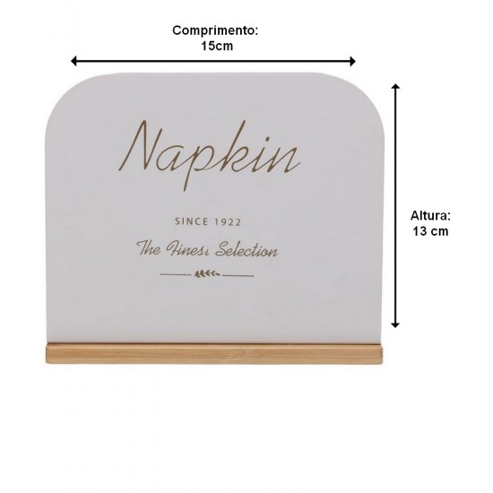 Porta Guardanapo Olina 15 X 4,2 X 13CM Off White Metal